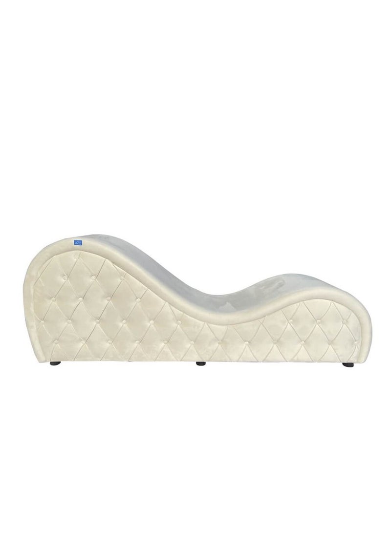 HORSE MATTRESS Fabric Chaise Longue Very Comfortable 1-Seater Sofa With Modern Design Velvet Fabric For Living Room And Bedroom 70x180x50 cm- Beige - Image 3